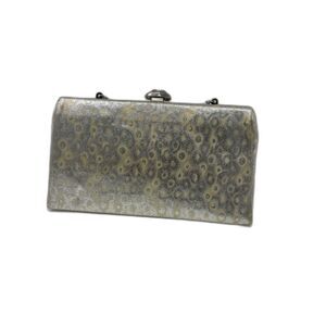 Vintage 50s Silver Small Patterned Glam Purse Rhinestone buckle